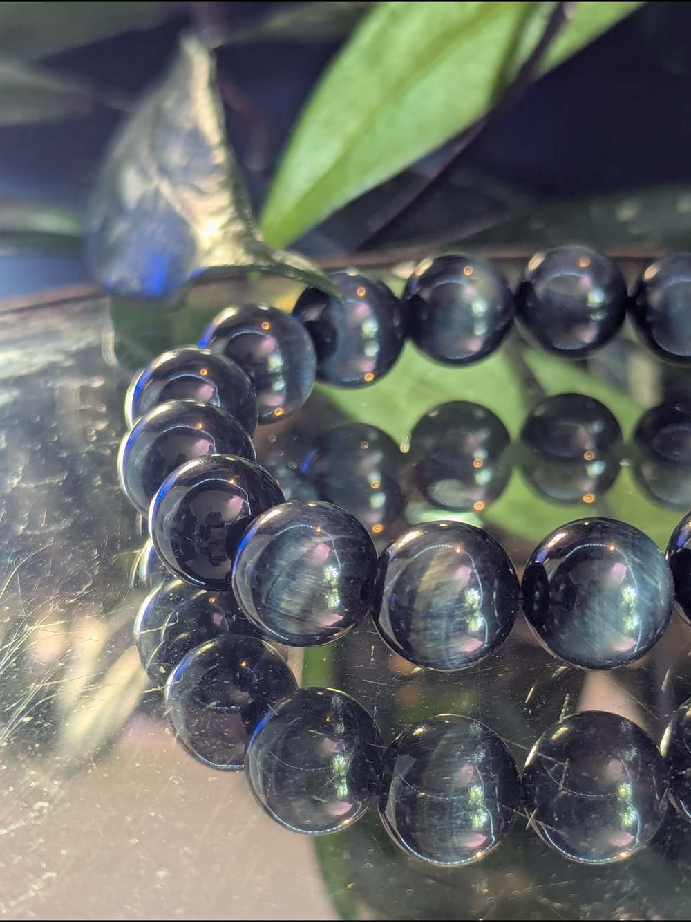 Flashy AF AA-Quality Blue Tiger's Eye Beaded Crystal Bracelet Specimine